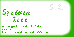 szilvia kett business card